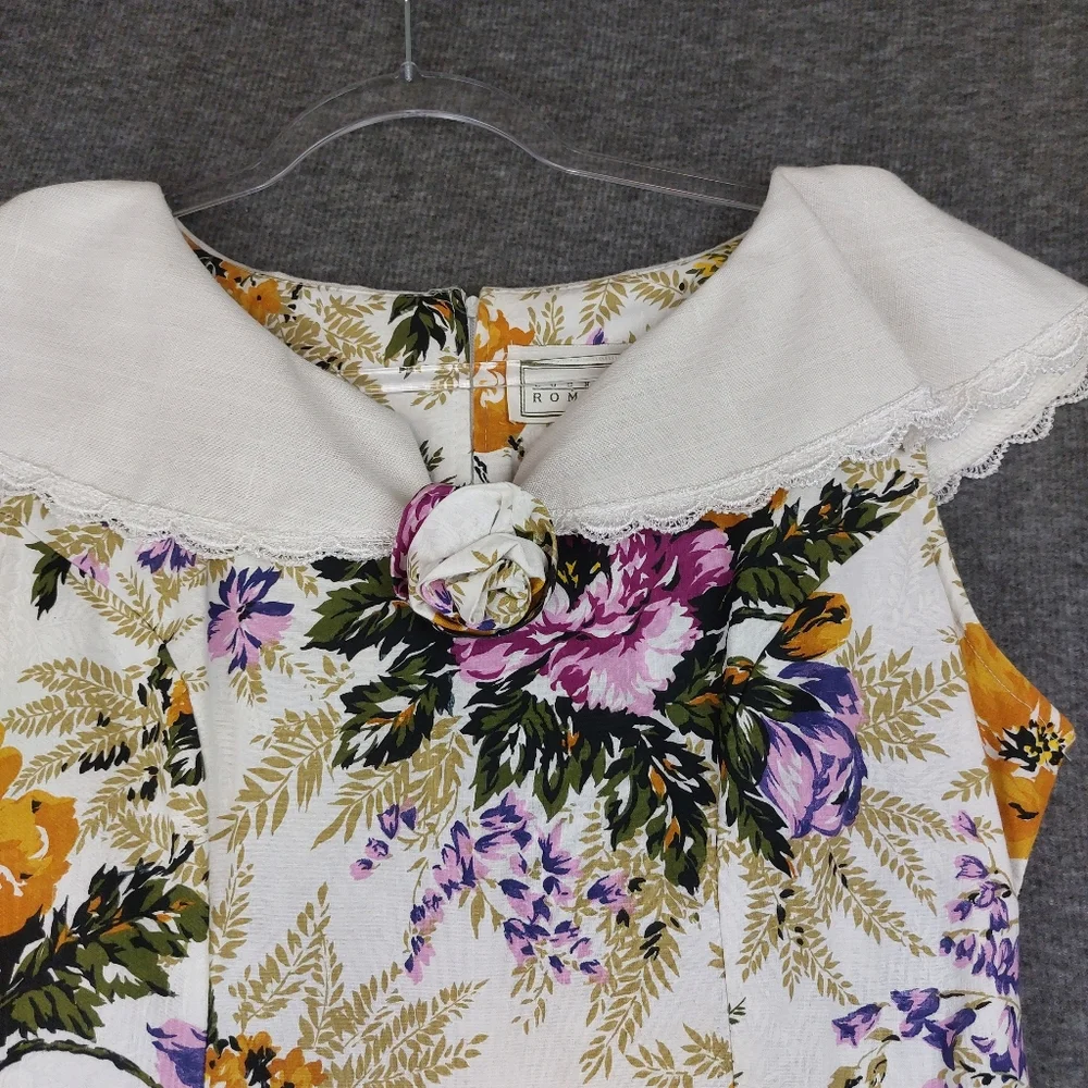 COUNTRY ROMACE WOMENS VINTAGE 80S 90S FLORAL COTTAGECORE FEMININE DRESS SIZE 12P - Picture 6 of 11